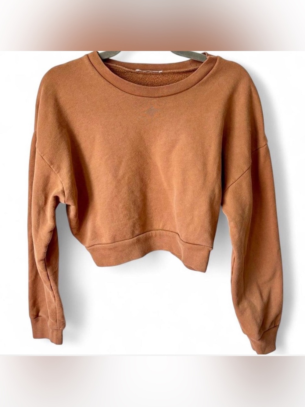 Reformation Jeans Organic Cotton Cropped Sweatshirt Burnt Orange size XS relaxed